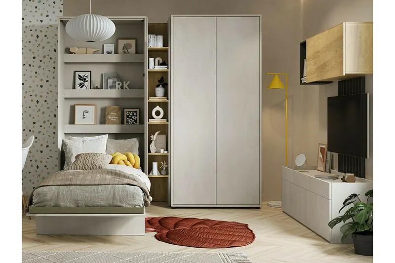 Grianan Sängskåp 90x200 cm beige - Möbler - Sovrum - Sängar - Gästsäng & extrasäng - Sängskåp