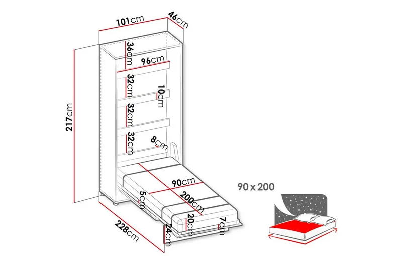 Grianan Sängskåp 90x200 cm beige - Möbler - Sovrum - Sängar - Gästsäng & extrasäng - Sängskåp