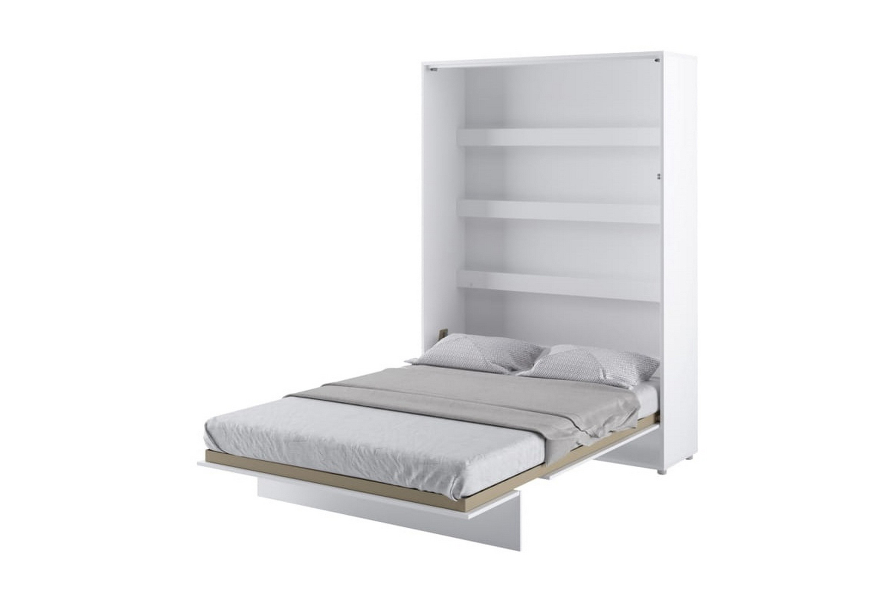 Sängskåp 140×200 cm Vertikal Vit Högglans –