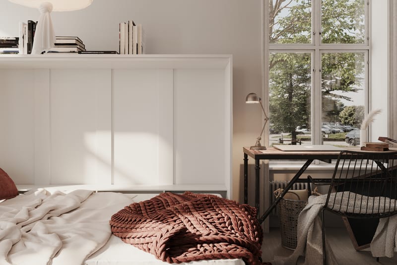 SMART Sängskåp 120x200 Horisontellt Vit - Möbler - Sovrum - Sängar - Gästsäng & extrasäng - Sängskåp