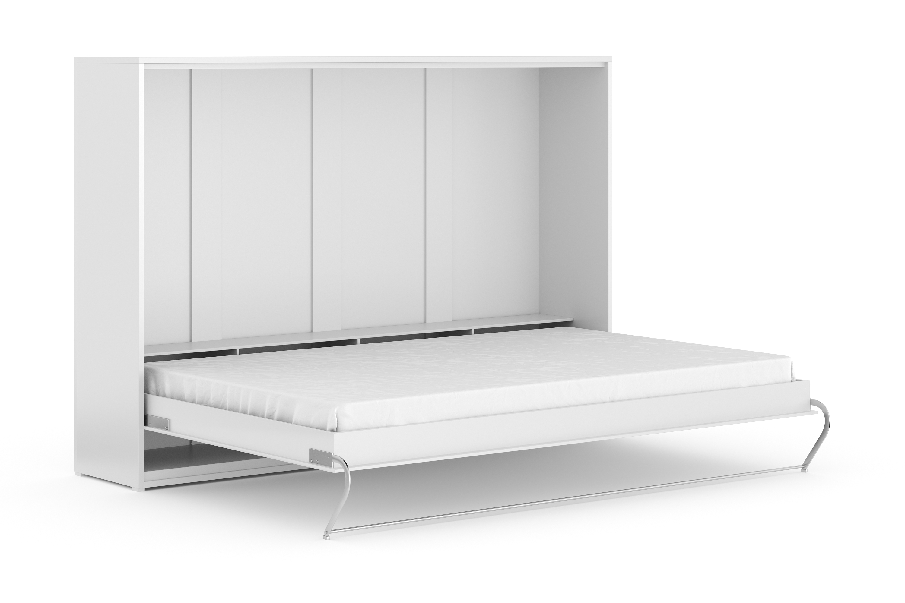 SMART Sängskåp 140×200 Horisontellt Vit Högglans –