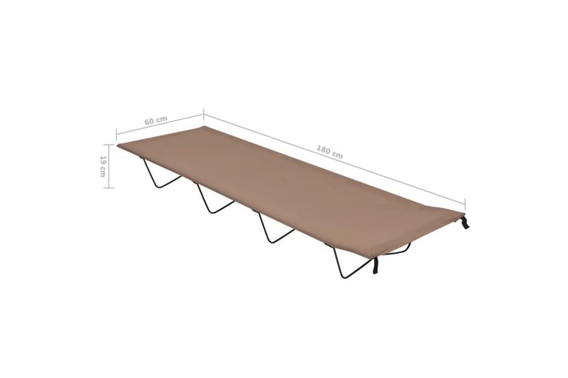 Campingsäng 180x60x19 cm oxfordtyg och stål taupe - Taupe - Möbler - Sovrum - Sängar - Gästsäng & extrasäng - Tältsäng