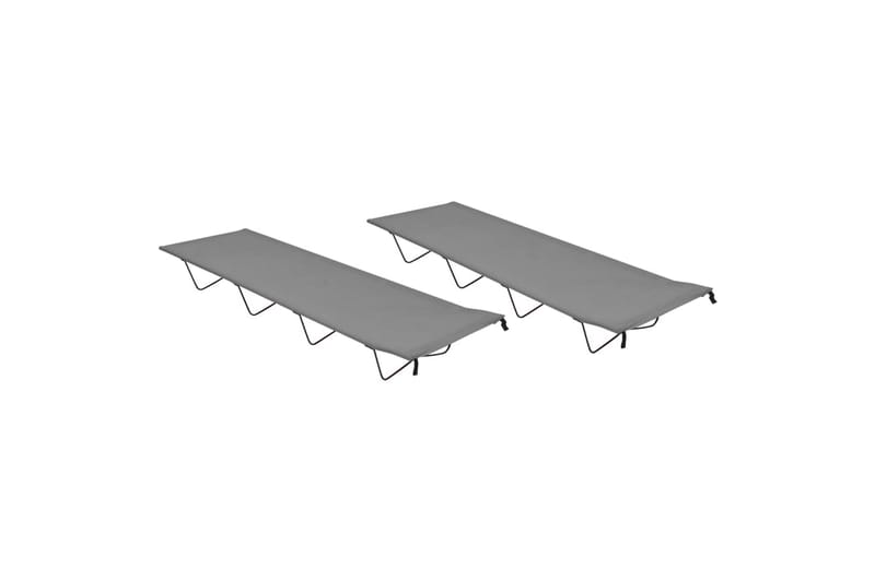 Campingsängar 2 st 180x60x19 cm oxfordtyg och stål grå - Grå - Möbler - Sovrum - Sängar - Gästsäng & extrasäng - Tältsäng