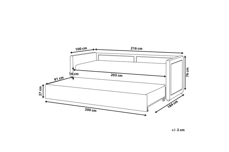 Utdragbar säng Mimizan - Möbler - Sovrum - Sängar - Gästsäng & extrasäng - Utdragssäng
