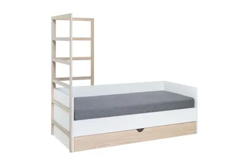 Stige Säng med Extrasäng 90x200 cm Vit/Trä/Natur - Vit/Trä/natur - Möbler - Sovrum - Sängar - Gästsäng & extrasäng - Utdragssäng