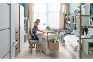 Stige Säng med Extrasäng 90x200 cm Vit/Trä/Natur - Vit/Trä/natur - Möbler - Sovrum - Sängar - Gästsäng & extrasäng - Utdragssäng