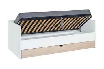 Stige Säng med Extrasäng 90x200 cm Vit/Trä/Natur - Vit/Trä/natur - Möbler - Sovrum - Sängar - Gästsäng & extrasäng - Utdragssäng