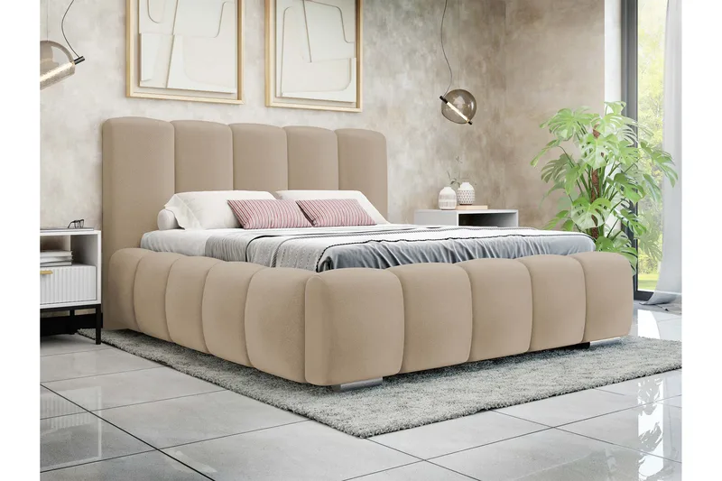 Gioia Förvaringssäng 140x200 cm - Beige - Möbler - Sovrum - Sängar - Sängar med förvaring