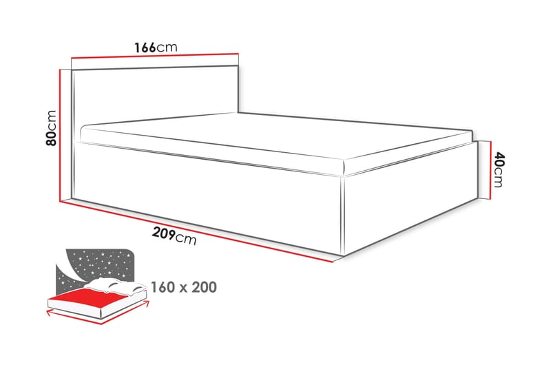 Gudelia Förvaringssäng - Vit - Möbler - Sovrum - Sängar - Sängar med förvaring