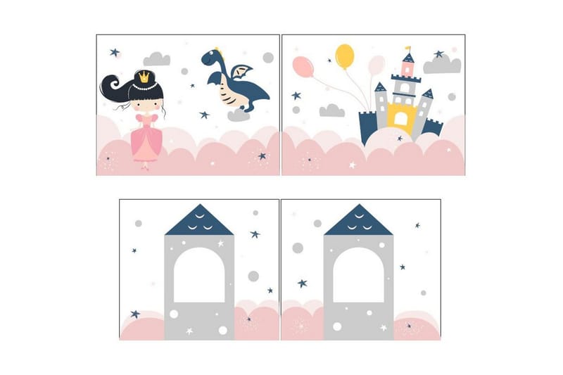 Halvhög Säng med gardin och rutschkana Pino Grå, Prinsessa sophie - Grå, Prinsessa sophie - Möbler - Sovrum - Sängar - Våningssängar & loftsängar