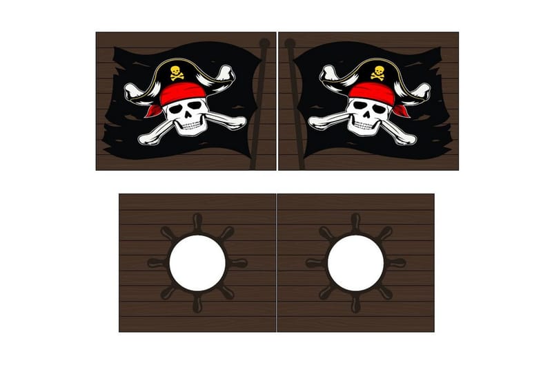 Halvhög Säng med gardin och rutschkana Pino Naturlig, Karibiska Pirater - Naturlig, Karibiska Pirater - Möbler - Sovrum - Sängar - Våningssängar & loftsängar