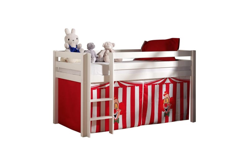 Halvhög Säng med gardin Pino Vit, Chucky, Vit, Chucky