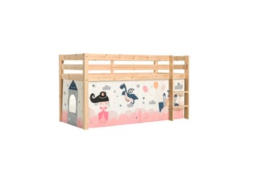 Halvhög Säng med gardin Pino Naturlig, Prinsessa sophie