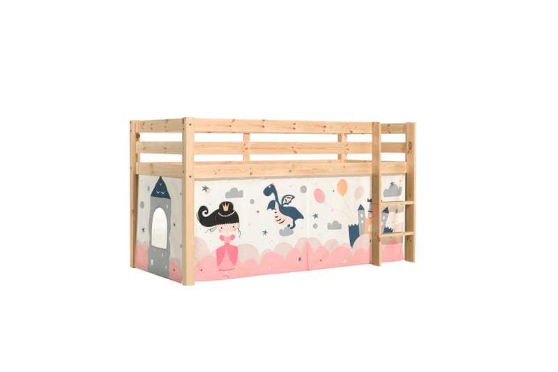 Halvhög Säng med gardin Pino Naturlig, Prinsessa sophie - Naturlig, Prinsessa sophie - Möbler - Sovrum - Sängar - Våningssängar & loftsängar