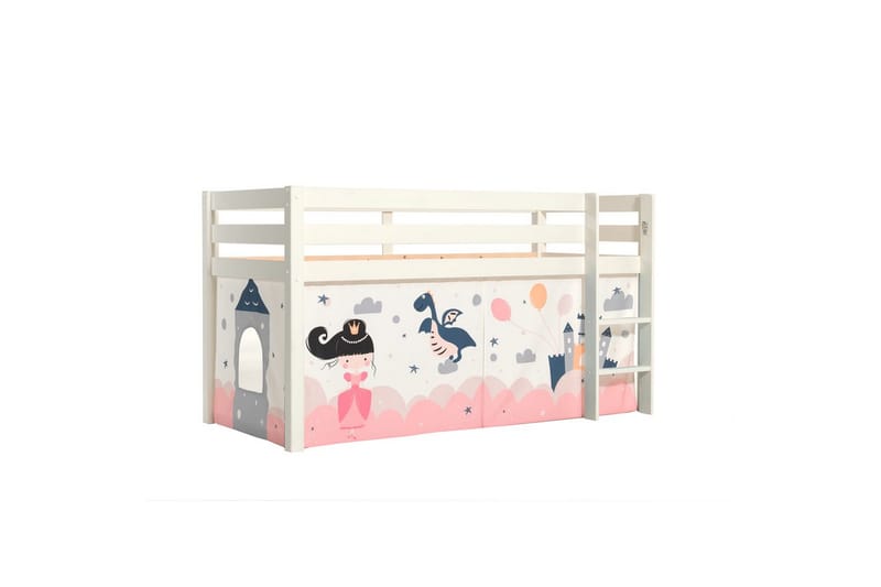 Halvhög Säng med gardin Pino Vit, Prinsessa sophie - Vit, Prinsessa sophie - Möbler - Sovrum - Sängar - Våningssängar & loftsängar