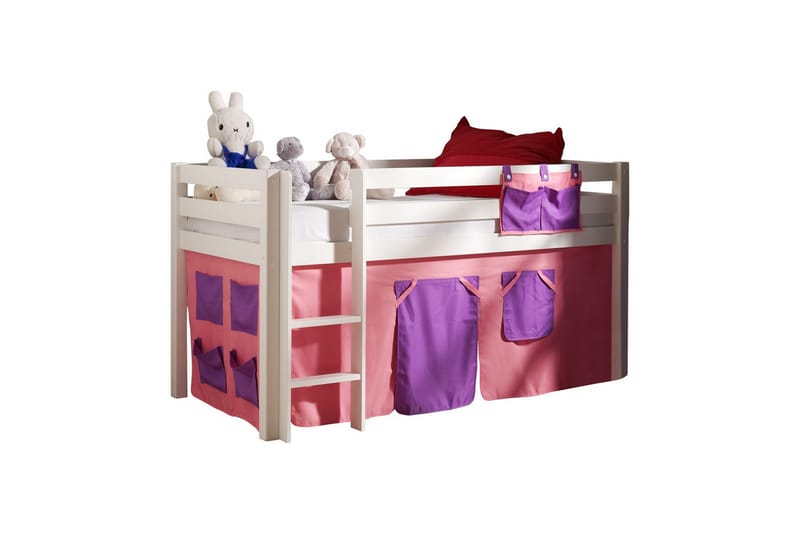 Halvhög Säng med gardin Pino Vit, Bella - Vit, Bella - Möbler - Sovrum - Sängar - Våningssängar & loftsängar