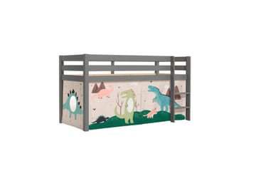 Halvhög Säng med gardin Pino Grå, Dino