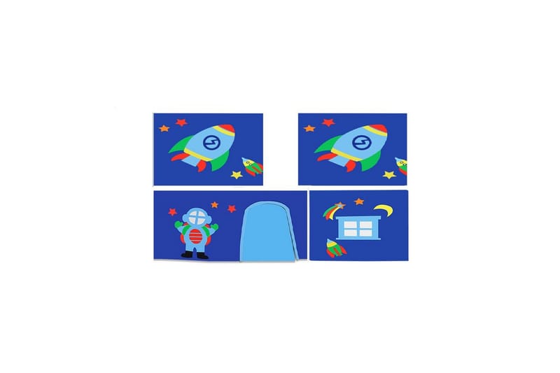 Halvhöjdssäng med gardin Pino Astro Grå, Grå, Utan rutschkana, Med tunnel, 3 - Grå, Grå, Utan rutschkana, Med tunnel, 3 - Möbler - Sovrum - Sängar - Våningssängar & loftsängar