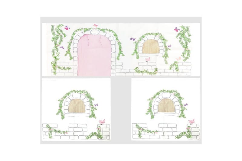 Halvhöjdssäng med gardin Pino Birdy Grå, Grå, Utan rutschkana, Utan tunnel, 3 - Grå, Grå, Utan rutschkana, Utan tunnel, 3 - Möbler - Sovrum - Sängar - Våningssängar & loftsängar