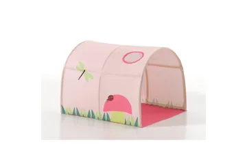 Halvhöjdssäng med gardin Pino Spring Grå, Grå, Med rutschkana, Fjäder, Vår, 3 - Grå, Grå, Med rutschkana, Fjäder, Vår, 3 - Barn & bebis - Barnmöbler - Barnsäng & juniorsäng - Hussäng
