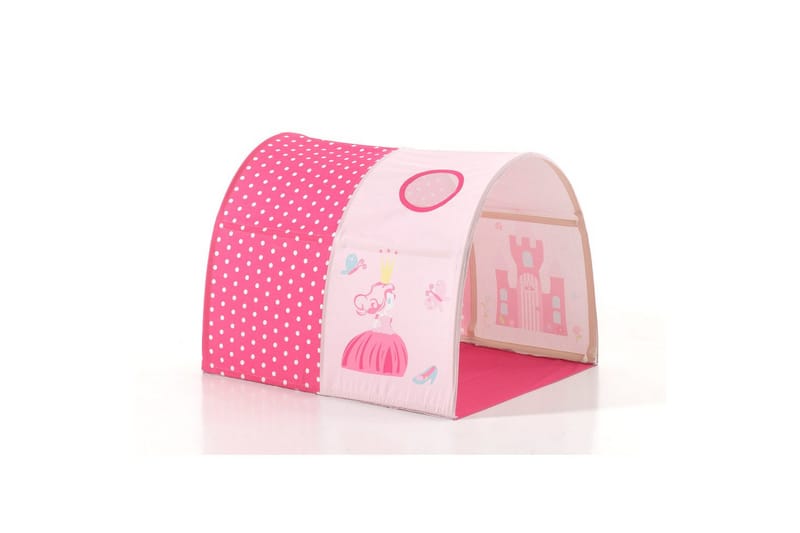 Halvhöjdssäng med gardin Pino Princess Grå, Grå, Med rutschkana, Prinsessa, Inga fickor - Grå, Grå, Med rutschkana, Prinsessa, Inga fickor - Möbler - Sovrum - Sängar - Våningssängar & loftsängar