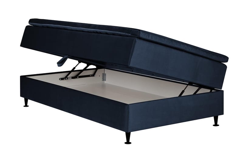 Happy Pluss Säng med Förvaring 90x200 - Mörkblå - Komplett Sängpaket - Sängar med förvaring