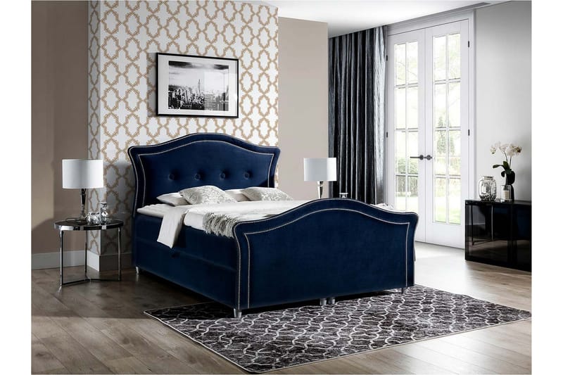 Hestra Lux Sängpaket Kontinentalsäng 120x200 cm - Blå - Möbler - Sovrum - Sängar - Komplett Sängpaket