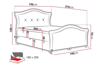 Hestra Lux Sängpaket Kontinentalsäng 180x200 cm - Svart - Möbler - Sovrum - Sängar - Komplett Sängpaket