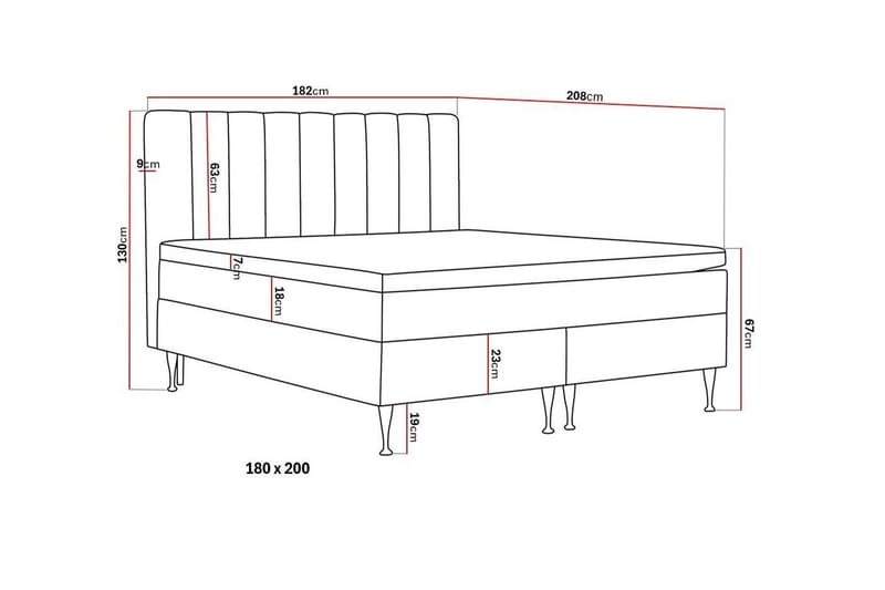 Hilton High Komplett Sängpaket 180x200 cm - Beige - Möbler - Sovrum - Sängar - Kontinentalsängar