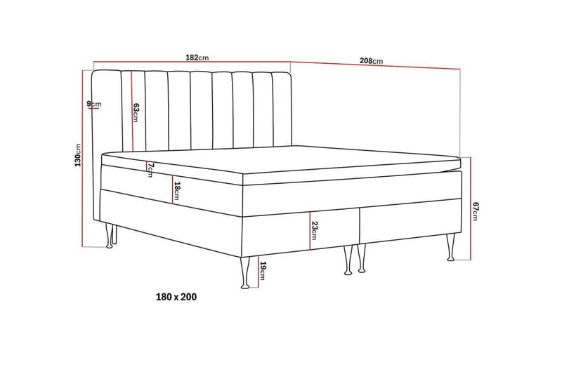 Hilton High Komplett Sängpaket 180x200 cm - Ljusbeige - Möbler - Sovrum - Sängar - Kontinentalsängar