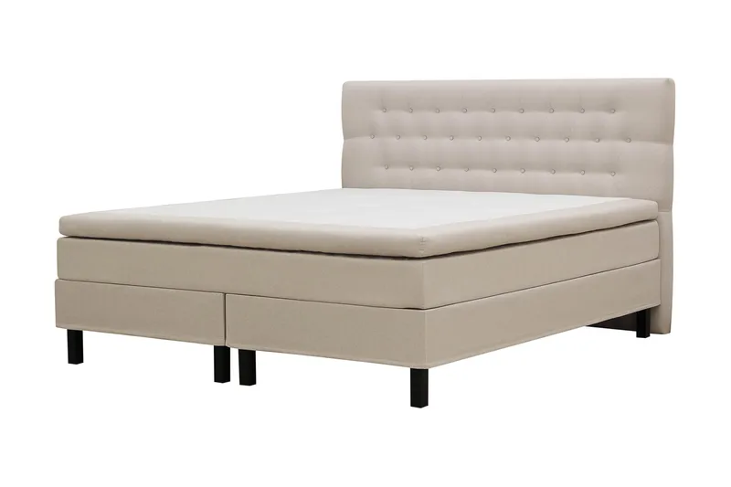 Hilton Komplett Sängpaket 160x200 cm Kontinentalsäng med diamant sänggavel - Beige - Möbler - Sovrum - Sängar - Kontinentalsängar