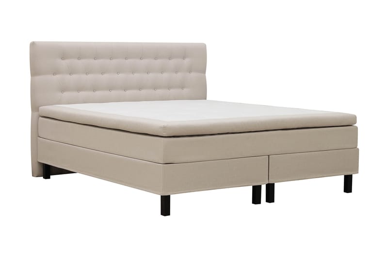 Hilton Komplett Sängpaket 160x200 cm Kontinentalsäng med diamant sänggavel - Beige - Möbler - Sovrum - Sängar - Komplett Sängpaket