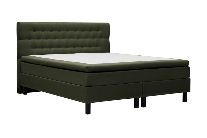 Hilton Komplett Sängpaket 160x200 cm Kontinentalsäng med diamant sänggavel - Grön - Möbler - Sovrum - Sängar - Komplett Sängpaket