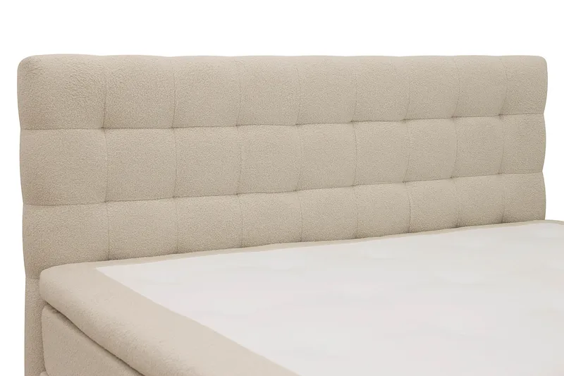 Hilton Komplett Sängpaket 160x200 cm Kontinentalsäng med rutad sänggavel - Beige / Teddy - Möbler - Sovrum - Sängar - Kontinentalsängar