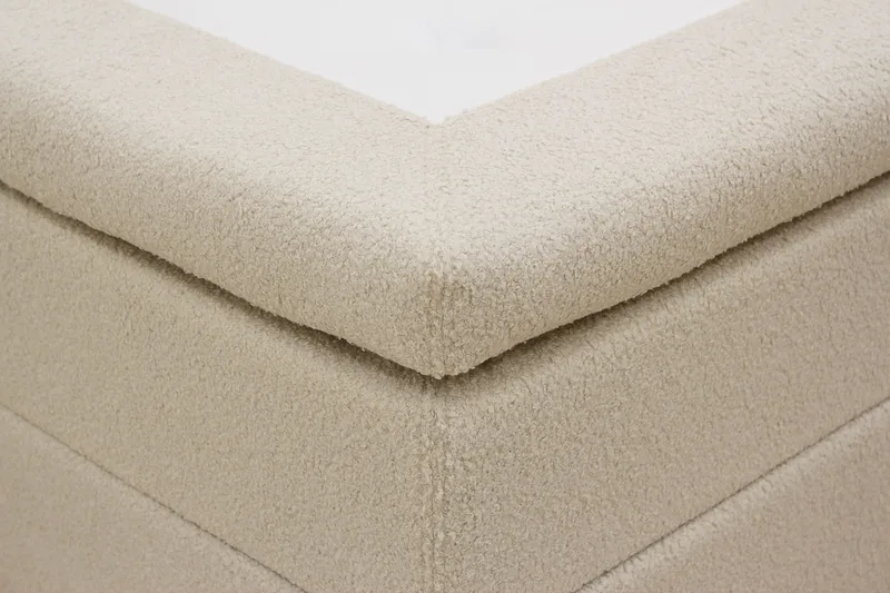 Hilton Komplett Sängpaket 160x200 cm Kontinentalsäng med rutad sänggavel - Beige / Teddy - Möbler - Sovrum - Sängar - Kontinentalsängar