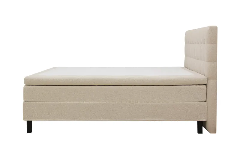 Hilton Komplett Sängpaket 160x200 cm Kontinentalsäng med rutad sänggavel - Beige / Teddy - Möbler - Sovrum - Sängar - Kontinentalsängar