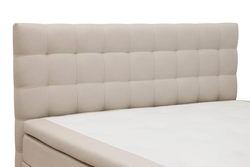Hilton Komplett Sängpaket 160x200 cm Kontinentalsäng med rutad sänggavel - Beige - Möbler - Sovrum - Sängar - Komplett Sängpaket