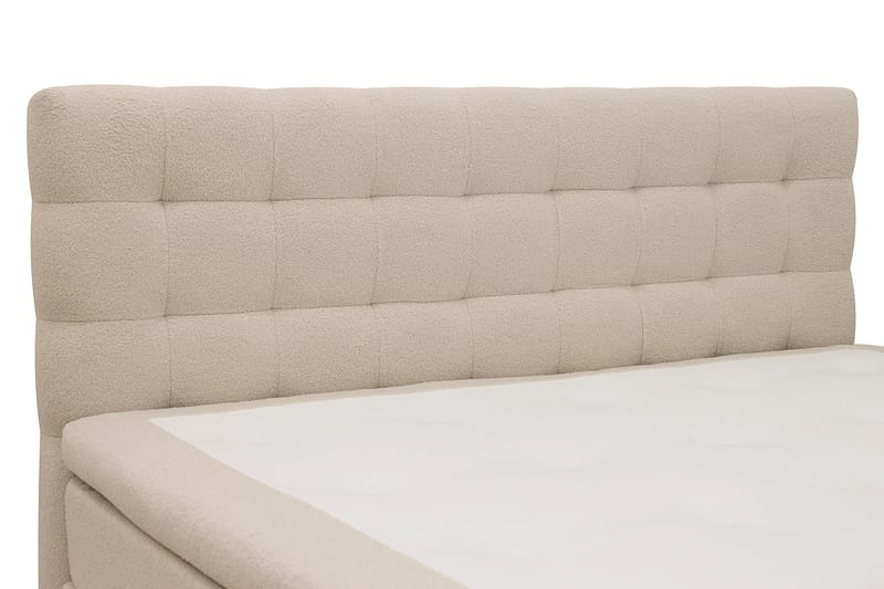 Hilton Komplett Sängpaket 160x200 cm Kontinentalsäng med rutad sänggavel - Beige - Möbler - Sovrum - Sängar - Komplett Sängpaket