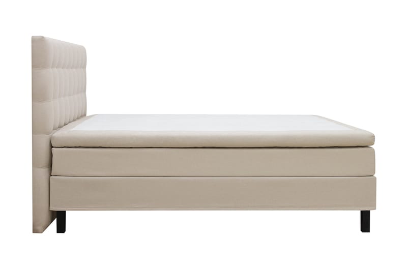 Hilton Komplett Sängpaket 160x200 cm Kontinentalsäng med rutad sänggavel - Beige - Möbler - Sovrum - Sängar - Komplett Sängpaket