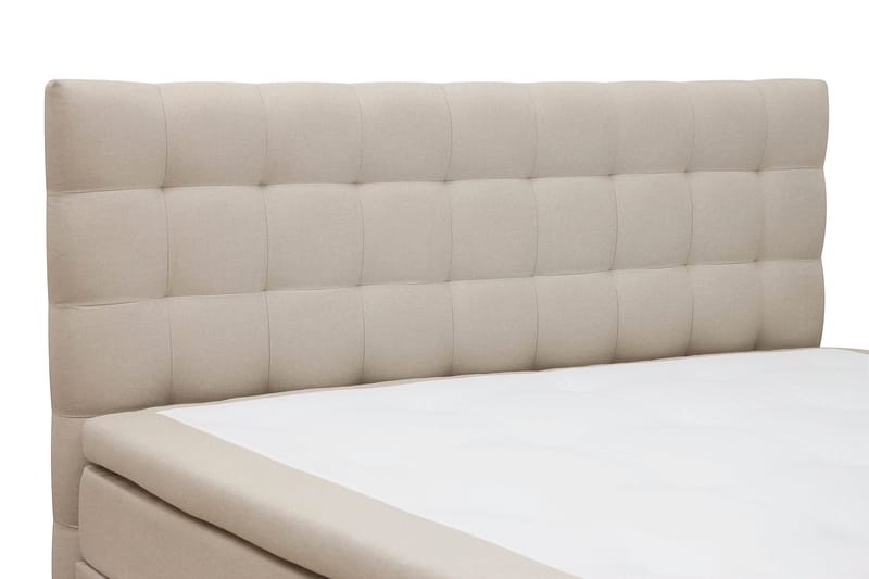 Hilton Komplett Sängpaket 160x200 cm Kontinentalsäng med rutad sänggavel - Beige - Möbler - Sovrum - Sängar - Komplett Sängpaket