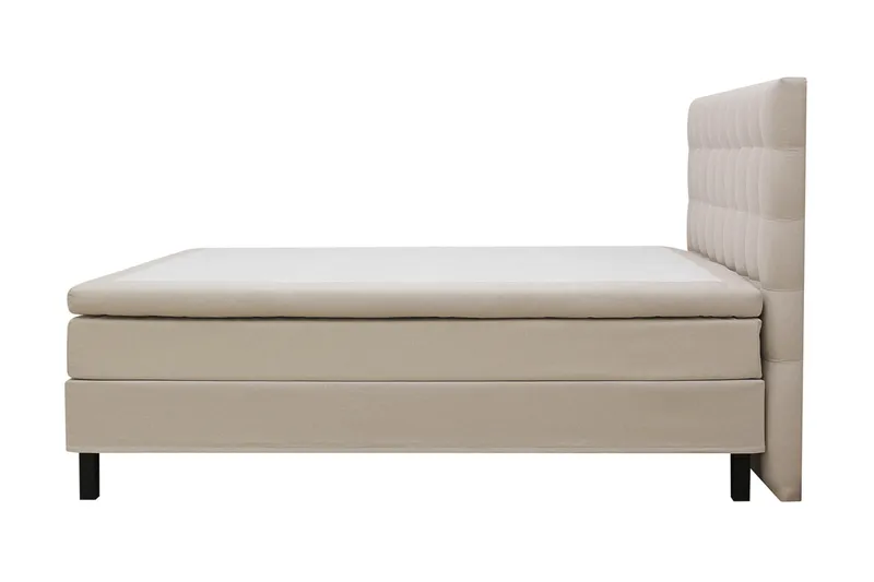 Hilton Komplett Sängpaket 160x200 cm Kontinentalsäng med rutad sänggavel - Beige - Möbler - Sovrum - Sängar - Kontinentalsängar