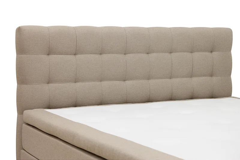Hilton Komplett Sängpaket 160x200 cm Kontinentalsäng med rutad sänggavel - Beige - Möbler - Sovrum - Sängar - Kontinentalsängar