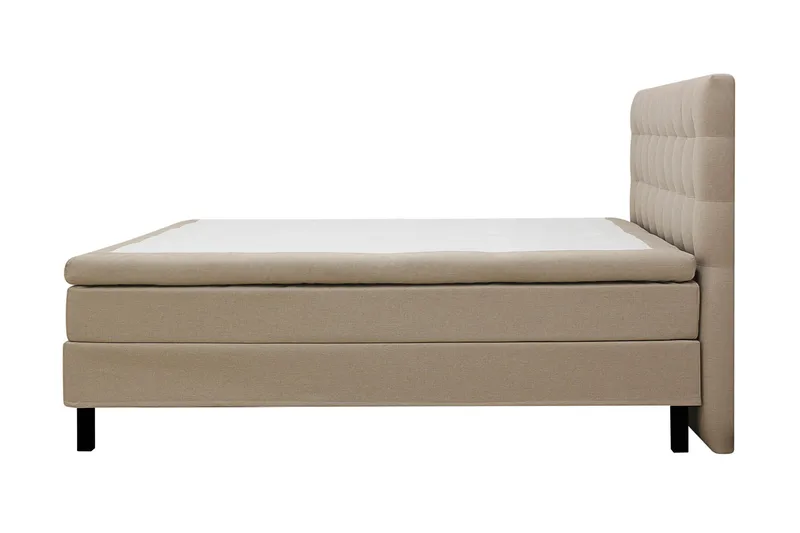 Hilton Komplett Sängpaket 160x200 cm Kontinentalsäng med rutad sänggavel - Beige - Möbler - Sovrum - Sängar - Kontinentalsängar