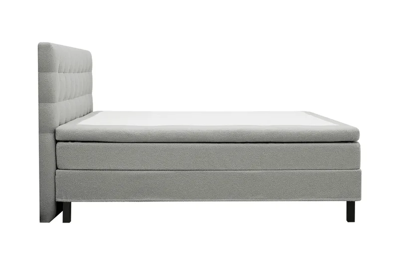 Hilton Komplett Sängpaket 160x200 cm Kontinentalsäng med rutad sänggavel - Grå / Teddy - Möbler - Sovrum - Sängar - Kontinentalsängar