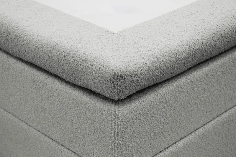 Hilton Komplett Sängpaket 160x200 cm Kontinentalsäng med rutad sänggavel - Grå / Teddy - Möbler - Sovrum - Sängar - Kontinentalsängar