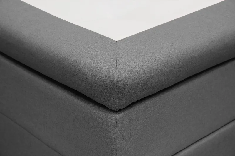 Hilton Komplett Sängpaket 160x200 cm Kontinentalsäng med rutad sänggavel - Grå - Möbler - Sovrum - Sängar - Kontinentalsängar