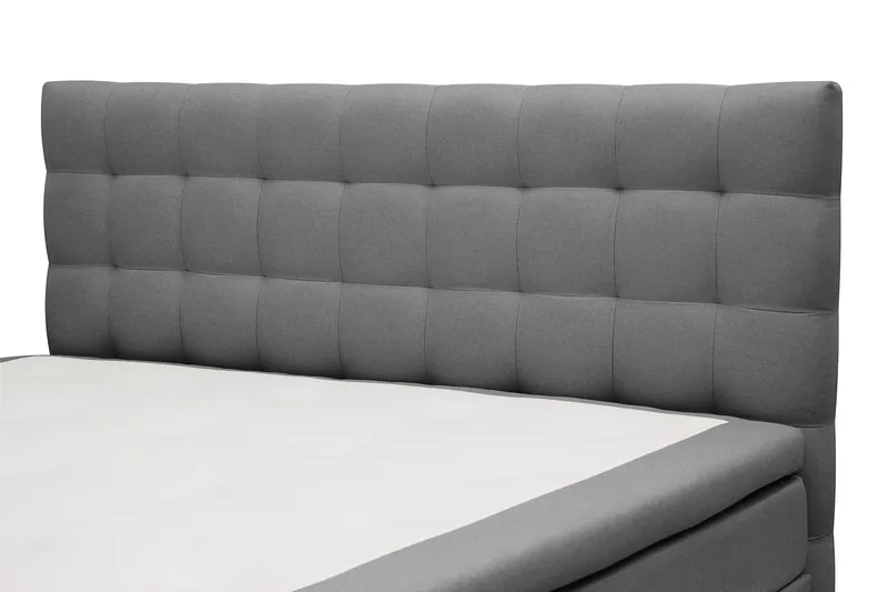 Hilton Komplett Sängpaket 160x200 cm Kontinentalsäng med rutad sänggavel - Grå - Möbler - Sovrum - Sängar - Kontinentalsängar