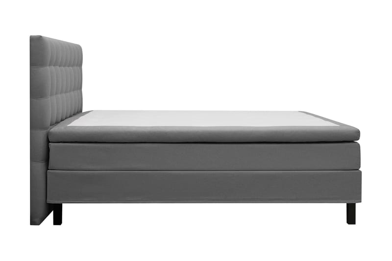 Hilton Komplett Sängpaket 160x200 cm Kontinentalsäng med rutad sänggavel - Grå - Möbler - Sovrum - Sängar - Komplett Sängpaket