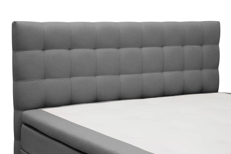 Hilton Komplett Sängpaket 160x200 cm Kontinentalsäng med rutad sänggavel - Grå - Möbler - Sovrum - Sängar - Komplett Sängpaket