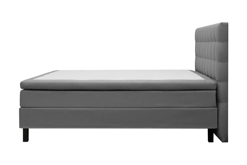 Hilton Komplett Sängpaket 160x200 cm Kontinentalsäng med rutad sänggavel - Grå - Möbler - Sovrum - Sängar - Kontinentalsängar